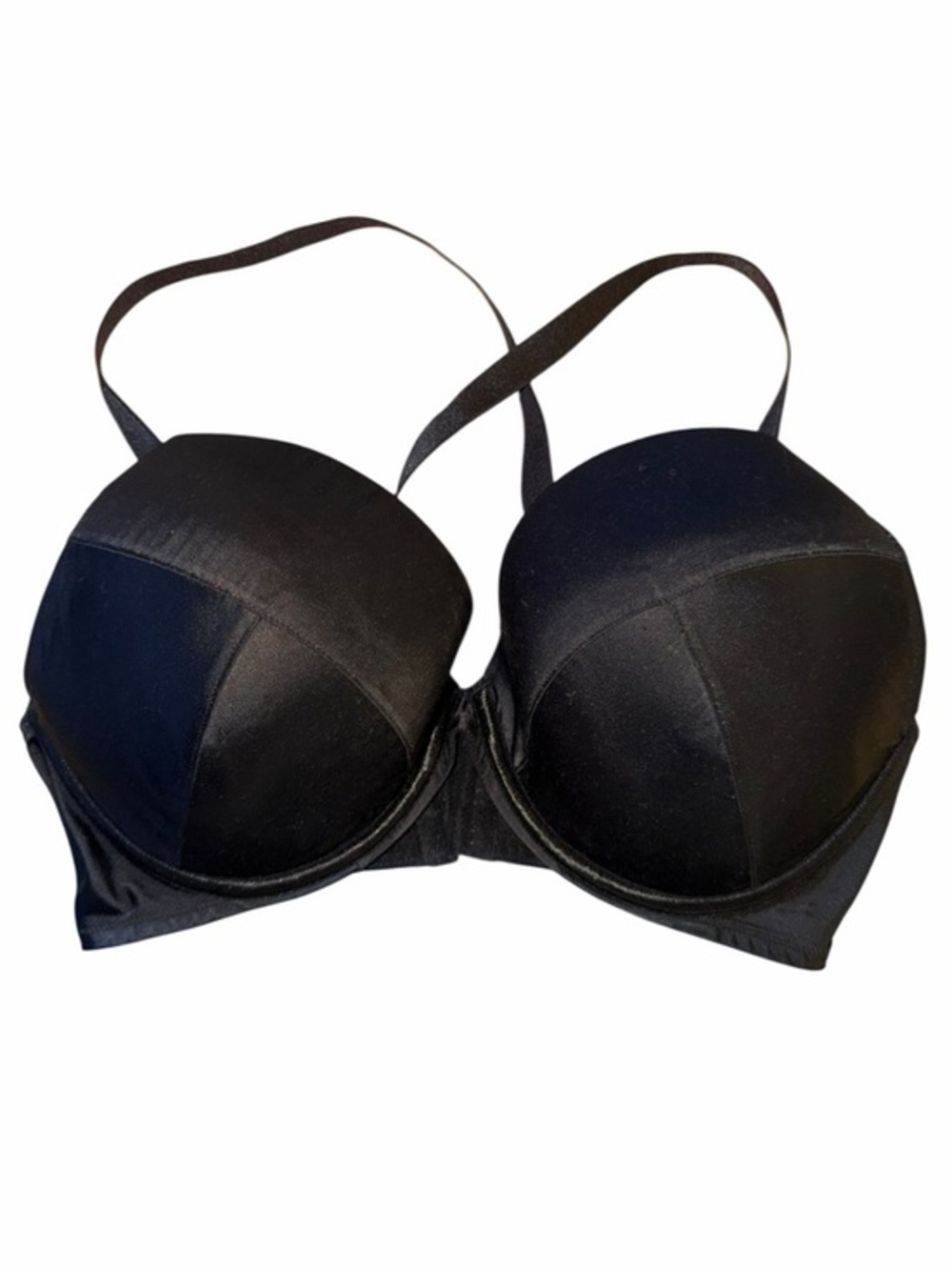 Cacique Black Smooth Satin Padded Adjustable Bra with Removable Straps 40DD